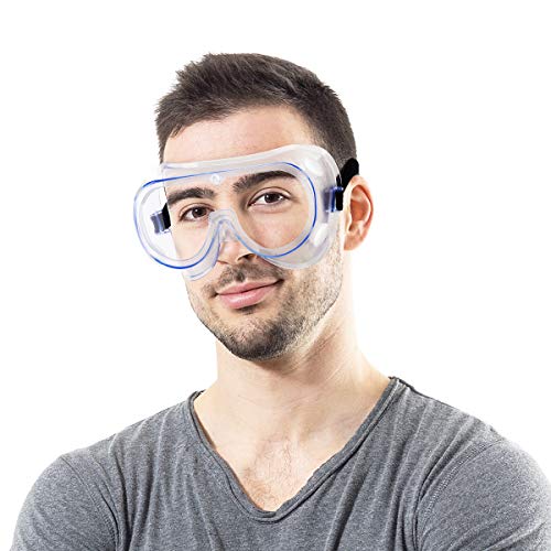 Gafas Protección, Laboratorio Gafas de Seguridad con Transparentes Lente óptica Anti Rasguños Antivaho Anti Virus - Protectoras para Ciclismo/DIY/Trabajo, Perfecto para Usuarios de Gafas Graduadas