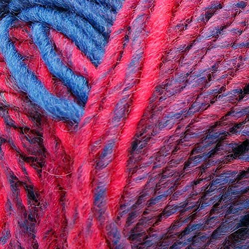 ggh Joker | Mezcla de lana virgen con gran degradado de colores - ovillo de 50 g - apto para tejer y hacer ganchillo | Color 029 - Azul magenta moteado