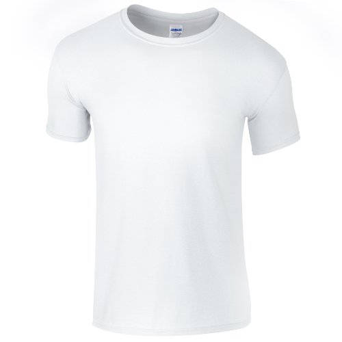 Gildan - Suave básica Camiseta de Manga Corta para Hombre - 100% algodón Gordo (XL) (Blanco)
