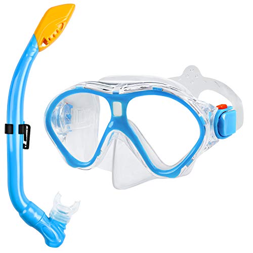 Gintenco Buceo Snorkel y Máscara de Antivaho Gafas de Natación para Adultos Unisex Buzo Natación Bucear Equipo de Buceo Máscara de Ajustable Amplio ángulo de Visión Panorámica