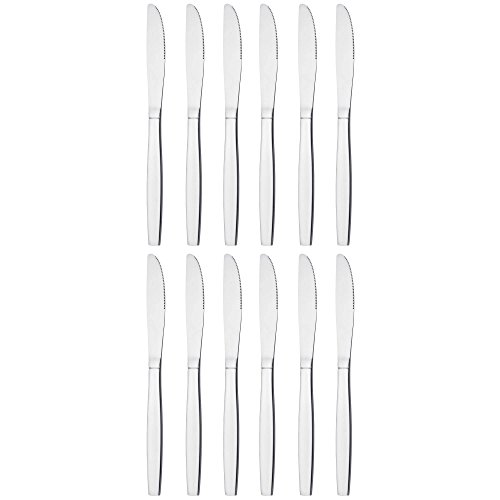 GRÄWE Königstein - Juego de cuchillos de mesa (acero inoxidable, 12 unidades, afilado ondulado, pulido, apto para lavavajillas)