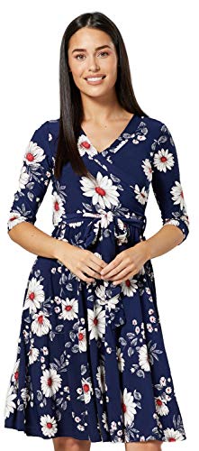 Happy Mama.para Mujer Vestido Premamá y de Lactancia 3/4 Mangas Doble Capa 609p (Color 2, 40, L) Happy Mama.para Mujer Vestido Premamá y de Lactancia 3/4 Mangas Doble Capa 609p (Color 2, 40, L)