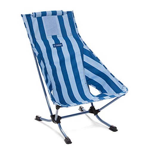 Helinox Silla de playa ligera, de perfil inferior, compacta, plegable, a rayas, color azul