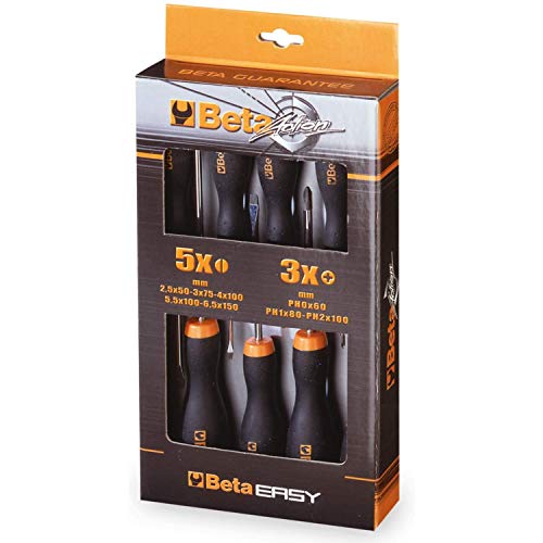 Herramientas Beta 1203/D8P destornilladores en para colgar – negro/naranja (Pack de 8)