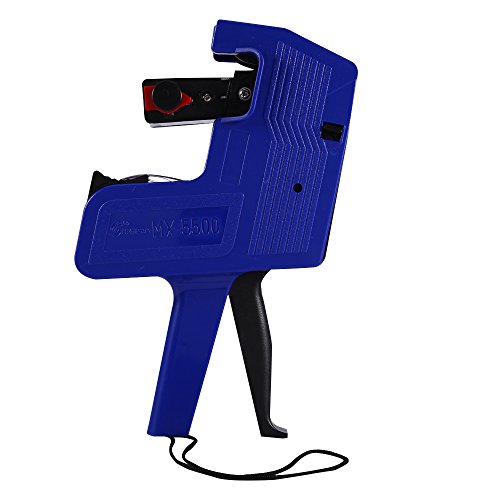 Hilitand 8 dígitos etiqueta precio pistola/precio al por menor etiquetadora Kit MX-5500 rotuladora tres colores incluida con etiquetas rollos y tinta de repuesto (azul)