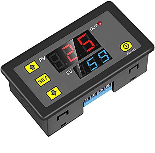 iHaospace Timer Relay DC 12V 10A Programmable Digital Time Cycle Delay Switch Module 1500W 220V 110V ON-Off Control 0-999 Second Min Hour LED Display