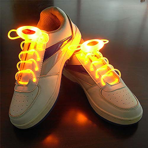 Iluminación decorativa de vacaciones 1 par 2W 80cm cordones de los zapatos LED deporte cordones Glow Stick intermitente neón luminoso (tamaño : Yellow Light)