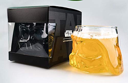 Infinitely Great Home Decor Center Taza de cerveza con diseño 3D de Star Wars, diseño de casco Darth Vader, diseño de caballero negro