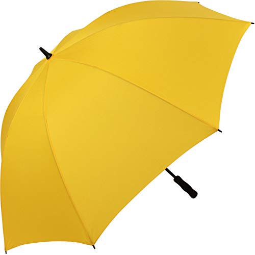iX-brella Full-Fiber - Paraguas de golf (130 cm, ligero, resistente a tormentas, con mango suave), Color amarillo. (Amarillo) - .