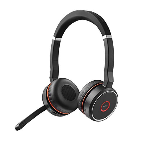 Jabra Evolve 75 MS - Auriculares Inalámbricos Estéreo On-Ear certificados por Microsoft - Batería de Larga Duración - Adaptador Bluetooth USB - Negro Jabra Evolve 75 MS - Auriculares Inalámbricos Estéreo On-Ear certificados por Microsoft - Batería de Larga Duración - Adaptador Bluetooth USB - Negro