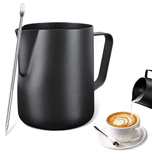 Jarra de leche,Jarra de Leche de Acero Inoxidable 350ml,Espuma de Leche Jarra con marca de medición y Bolígrafo Latte Art,Jarra para Leche,La jarra de leche perfecta para los baristas Jarra de leche,Jarra de Leche de Acero Inoxidable 350ml,Espuma de Leche Jarra con marca de medición y Bolígrafo Latte Art,Jarra para Leche,La jarra de leche perfecta para los baristas