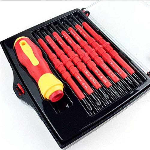 Juego de Destornilladores magnéticos, Phillips Aislado y Kit de precisión de Doble Cabeza Plana, con 14 Puntas Intercambiables ultrafuertes, Adecuado para Reparaciones en el hogar y al Aire Libre Juego de Destornilladores magnéticos, Phillips Aislado y Kit de precisión de Doble Cabeza Plana, con 14 Puntas Intercambiables ultrafuertes, Adecuado para Reparaciones en el hogar y al Aire Libre