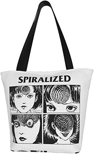Junji Ito - Bolsa reutilizable con espiral, bolsa de la compra, bolsas de hombro para regalo de la escuela, color, talla Talla única