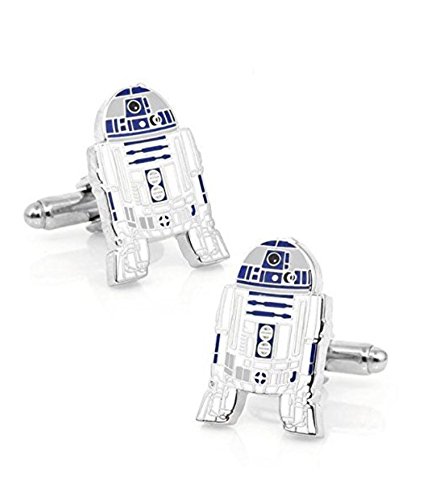 Kabuso Jewels - Gemelos con diseño de R2D2 (personaje de la película Star Wars), en caja de regalo, perfecto para aficionados