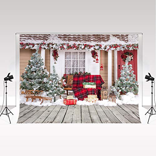 Kate Navidad Telón de Fondo Tablón de madera Regalos de nieve Fotografía Fondo para vacaciones Fondos Estudio Navidad 2.2x1.5m