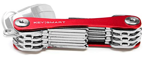 KeySmart - Llavero y Organizador de Llaves Compacto (hasta 22 Llaves, Roja)