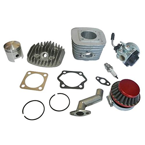 Kit de motor, 47 mm, cilindro, pistón, filtro y colector, junta de bujía para carburador para motor de gasolina de 2 tiempos, 80 cc, motor de bicicleta