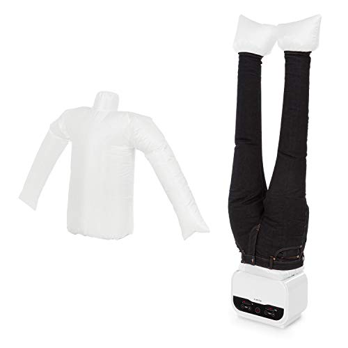 KLARSTEIN ShirtButler Pro Sistema de Planchado y Secado rápido – 2 en 1, Lote de 2 Piezas: Suplemento para secar Camisas y Pantalones, 1200 W, tecnología Easy-Dry, Multitalla S - XL, Blanco