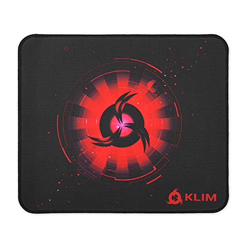 KLIM - Alfombrilla de ratón M - Superficie Amplia - Alfombrilla de ratón Gaming Grande - Base de Goma Antideslizante - Superficie con Textura de Alta precisión - 320 x 270 x 4 mm - Rojo