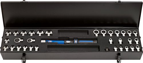 KS Tools ERGOprec 516.1625 - Llave dinamométrica con juego de cabezales, 33 piezas, en maletín, 9 x 12 mm, 5-50 N·m