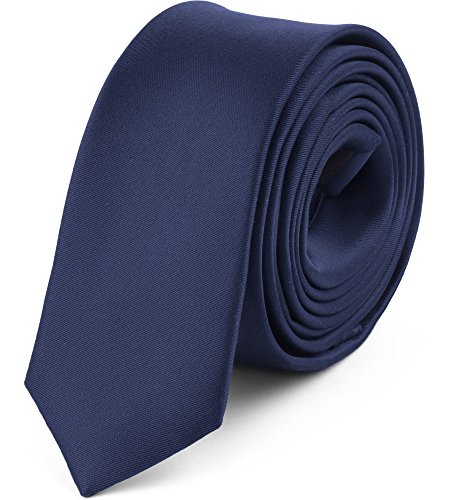 Ladeheid Corbatas Estrechas Diversidad de Colores Accesorios Ropa Hombre SP-5 (150cm x 5cm, Oscuro Azul)
