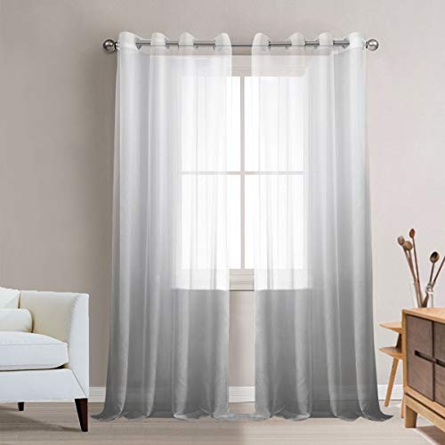 Lalafancy 2 Piezas Cortinas Visillos para Ventanas Cortina Transparente Suave con Ojales para Dormitorio y Salón Habitación Lalafancy 2 Piezas Cortinas Visillos para Ventanas Cortina Transparente Suave con Ojales para Dormitorio y Salón Habitación