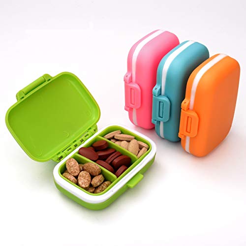 LAOYE 4PCS Pastillero Semanal Español 3 Tomas, Organizador Medicamentos 3 Compartimientos de Espacio Ajustable, Pastilleros Diario de Bolsillo para Viaje, Caja de Pastillas para Vitaminas y Suplemento LAOYE 4PCS Pastillero Semanal Español 3 Tomas, Organizador Medicamentos 3 Compartimientos de Espacio Ajustable, Pastilleros Diario de Bolsillo para Viaje, Caja de Pastillas para Vitaminas y Suplemento