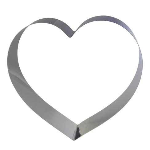 Lares - Molde de acero inoxidable para hornear, diseño de corazón grande, diámetro de 26 cm, altura de 7 cm, fabricado en Alemania.