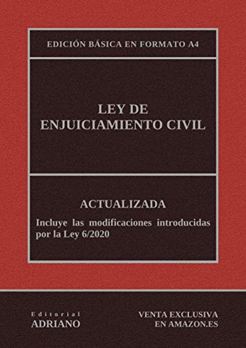 Ley de Enjuiciamiento Civil (Edición básica en formato A4): Actualizada, incluyendo la última reforma recogida en la descripción
