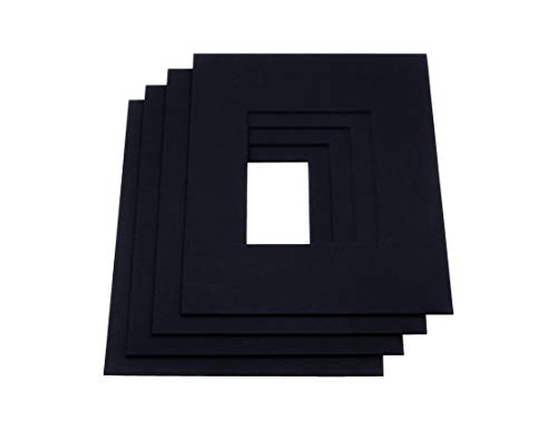 LIVINGTREE® 2 paspartú negro de calidad de museo de 1,5 mm de grosor, fabricado en Alemania (tamaño exterior: 30 x 45 cm/tamaño interior: 20 x 30 cm)