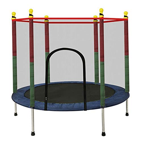 LKFSNGB Mini trampolín para niños, trampolín de jardín con Red de Seguridad - Cubierta Impermeable de PVC, trampolín de Juguete pequeño para Interiores y Exteriores de 140 cm