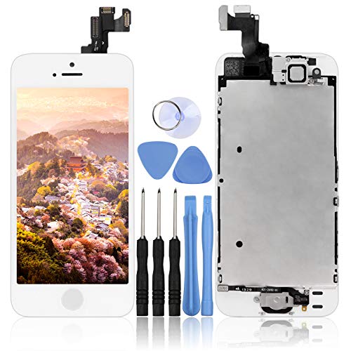 LL TRADER Pantalla Completa para iPhone 5S/SE Blanco, Reemplazo de Táctil Retina LCD Display Digitalizador con Botón de Inicio, Cámara Frontal, Sensor de Proximida, Altavoz de Auricular y Herramientas LL TRADER Pantalla Completa para iPhone 5S/SE Blanco, Reemplazo de Táctil Retina LCD Display Digitalizador con Botón de Inicio, Cámara Frontal, Sensor de Proximida, Altavoz de Auricular y Herramientas