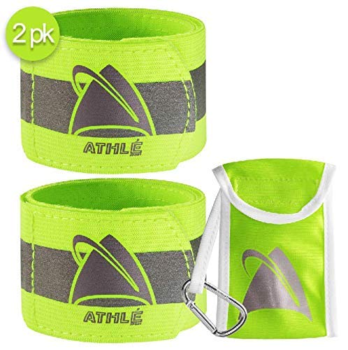 Lote de 2 Brazaletes Reflectantes Athlé - Bandas Amarillo Fluo Ajustables de 40 cm para Muñecas, Brazos y Tobillos - Equipo de Seguridad Alta Visibilidad para Carrera, Footing, Ciclismo y Moto Lote de 2 Brazaletes Reflectantes Athlé - Bandas Amarillo Fluo Ajustables de 40 cm para Muñecas, Brazos y Tobillos - Equipo de Seguridad Alta Visibilidad para Carrera, Footing, Ciclismo y Moto