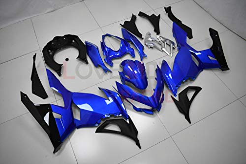 LoveMoto Carenados para Z400 2018 2019 2020 18 19 20 Z400 Kit de carenado de Material plástico ABS Moldeado por inyección para Moto Azul Negro