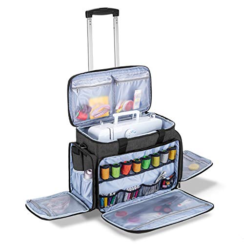 Luxja Bolsa para Máquina de Coser con Trolley desmontable, Bolsa para Máquina de Coser (Apto para la Mayoría de Las Máquinas de Coser), Negro Luxja Bolsa para Máquina de Coser con Trolley desmontable, Bolsa para Máquina de Coser (Apto para la Mayoría de Las Máquinas de Coser), Negro