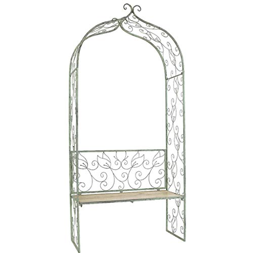 LXLH Arco para Plantas, Arco para jardín, Arco de jardín rústico, Enrejado de Arco de Rosas para Plantas trepadoras Rosas con Banco, Banco de jardín de pérgola, 110cmx45cmx235cm