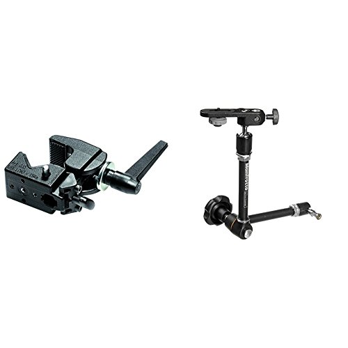 Manfrotto Superclamp 035 - Sistema de fijación para trípode, negro + Manfrotto 244 - Brazo de fricción variable con pinza, con soporte