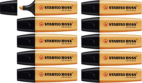 Marcador fluorescente STABILO BOSS Original - Caja con 10 unidades - Color naranja