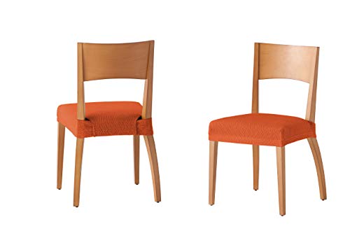 Martina Home Tunez - Funda para Silla, Tela, Funda silla asiento, Naranja, 24 x 30 x 6 cm, 2 Unidades