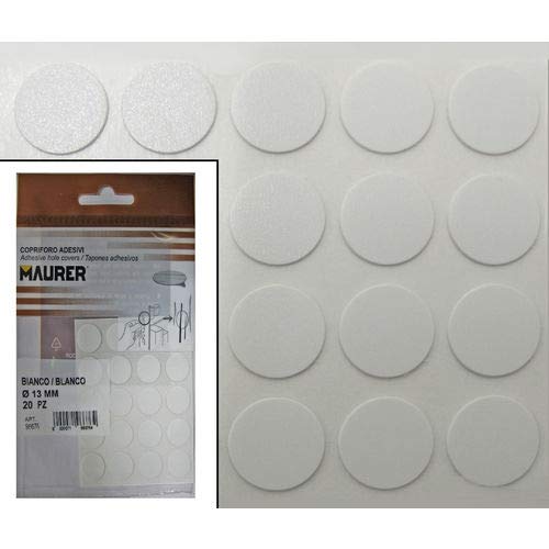 MAURER 5440100 Tapatornillos Adhesivos Blanco (Blister 20 Unidades)