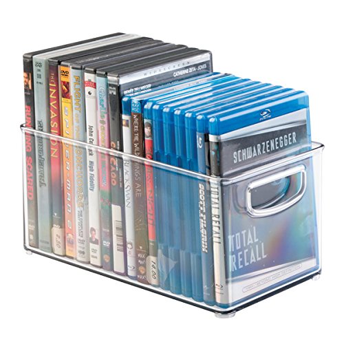mDesign Porta DVD, CD y videojuegos – Sistema de almacenaje de películas, series, música o juegos de consola – Cajas para DVD de plástico transparente – 25,4 cm x 15,25 cm x 12,7 cm mDesign Porta DVD, CD y videojuegos – Sistema de almacenaje de películas, series, música o juegos de consola – Cajas para DVD de plástico transparente – 25,4 cm x 15,25 cm x 12,7 cm