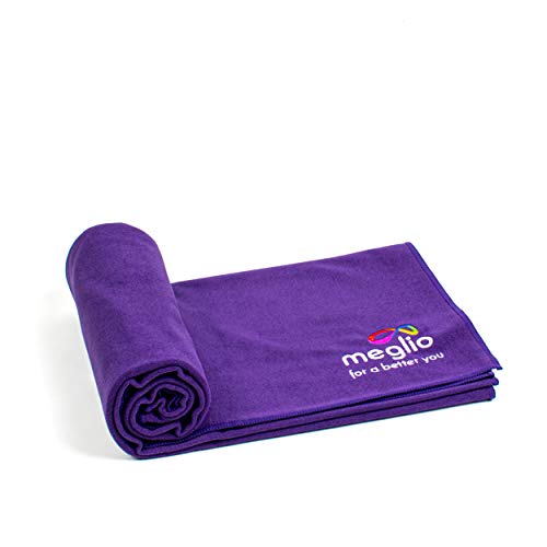 Meglio - Toalla antideslizante para yoga, pilates y otros deportes, 100% microfibra, muy absorbente y de secado rápido, para yoga, pilates y otros deportes. Grande, ligera y fácil de transportar