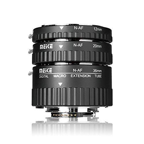 Meike MK-N-AF1-A Lente Macro electrónica con autofoco, extensión con Adaptador para cámaras Nikon DSLR Nikkor AF, AF-S, D, G y VR Lente cámaras de la serieD3100 D3200 D5000 D51000 D5200 D7000 D7100