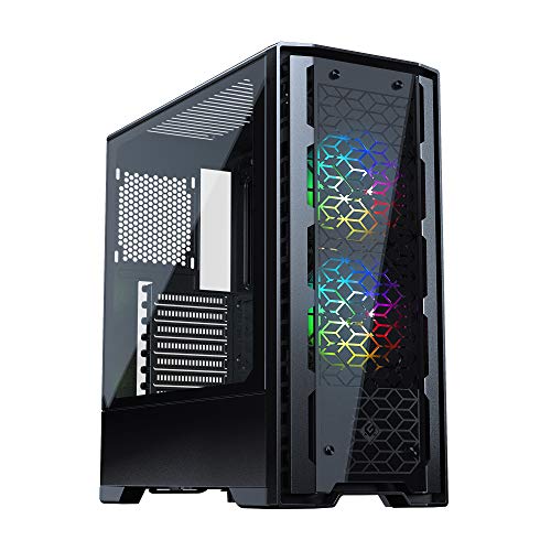 MetallicGear Neo-G Mid-Tower ATX, diseño Frontal de Cristal Templado Decorativo, 2 Ventiladores Digitales RGB Skiron de 120, Controlador D-RGB, Color Negro