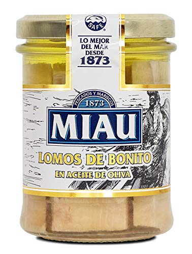 MIAU Lomos de Bonito en Aceite Oliva - Paquete de 48 x 190 gr - Total: 9120 gr MIAU Lomos de Bonito en Aceite Oliva - Paquete de 48 x 190 gr - Total: 9120 gr