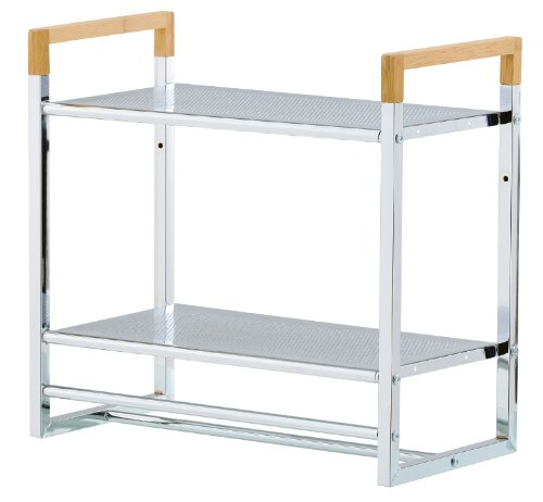 mondex inx420 – 00 – Estantería de Pared para Cuarto de baño con 2 estantes Metal/bambú Cromado 23 x 45 x 42 cm mondex inx420 – 00 – Estantería de Pared para Cuarto de baño con 2 estantes Metal/bambú Cromado 23 x 45 x 42 cm
