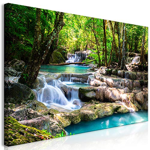 murando Cuadro Mega XXXL Cascada 160x80 cm Cuadro en Lienzo en Tamano XXL Estampado Grande Gigante Imagen para Montar por uno Mismo Decoración De Pared Impresión DIY Bosque c-B-0258-ak-e