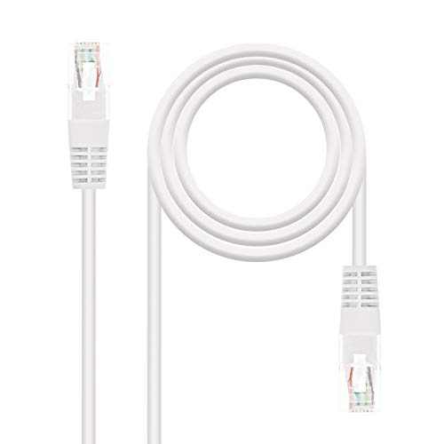 NANOCABLE 10.20.0100-W - Cable de Red Ethernet RJ45 Cat.5e UTP AWG24, Blanco, latiguillo de 0.5mts