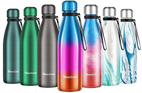 Newdora Botella de Agua Deportiva de Acero Inoxidable, Botella Termica con Doble Aislamiento para 12 Horas de Bebida Caliente y 24 Horas de Bebida Fría, Botella, 500ML (Galvanoplastia Azul, 500ML) Newdora Botella de Agua Deportiva de Acero Inoxidable, Botella Termica con Doble Aislamiento para 12 Horas de Bebida Caliente y 24 Horas de Bebida Fría, Botella, 500ML (Galvanoplastia Azul, 500ML)