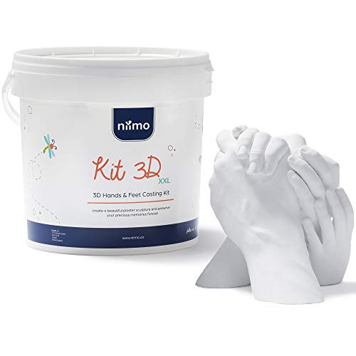 Niimo 3D Kit Huella Familias Niños Adultos Kit 3D Completo Alginato para Moldes de Manos y Yeso Envase y Herramientas Fácil Elaboración Esculturas Realistas.